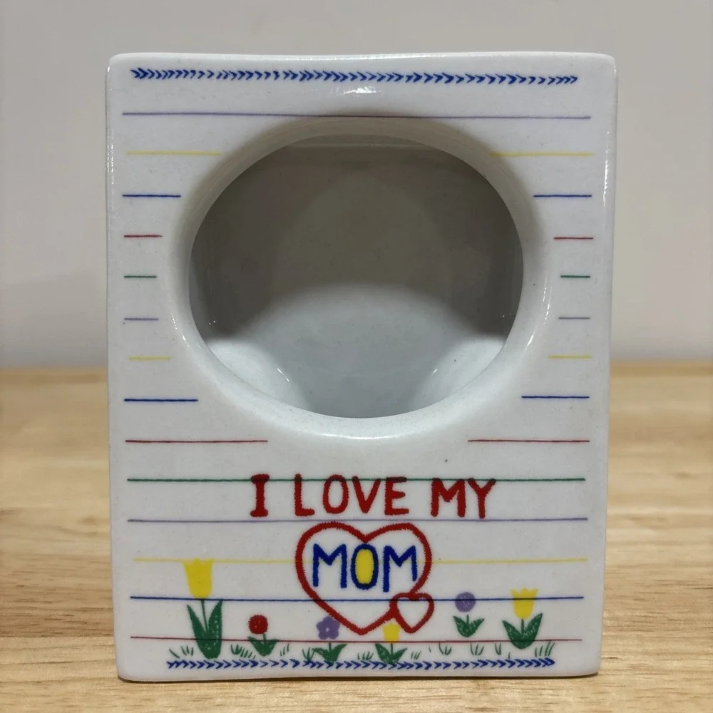Vintage I Love My Mom Ceramic Frame 4.75